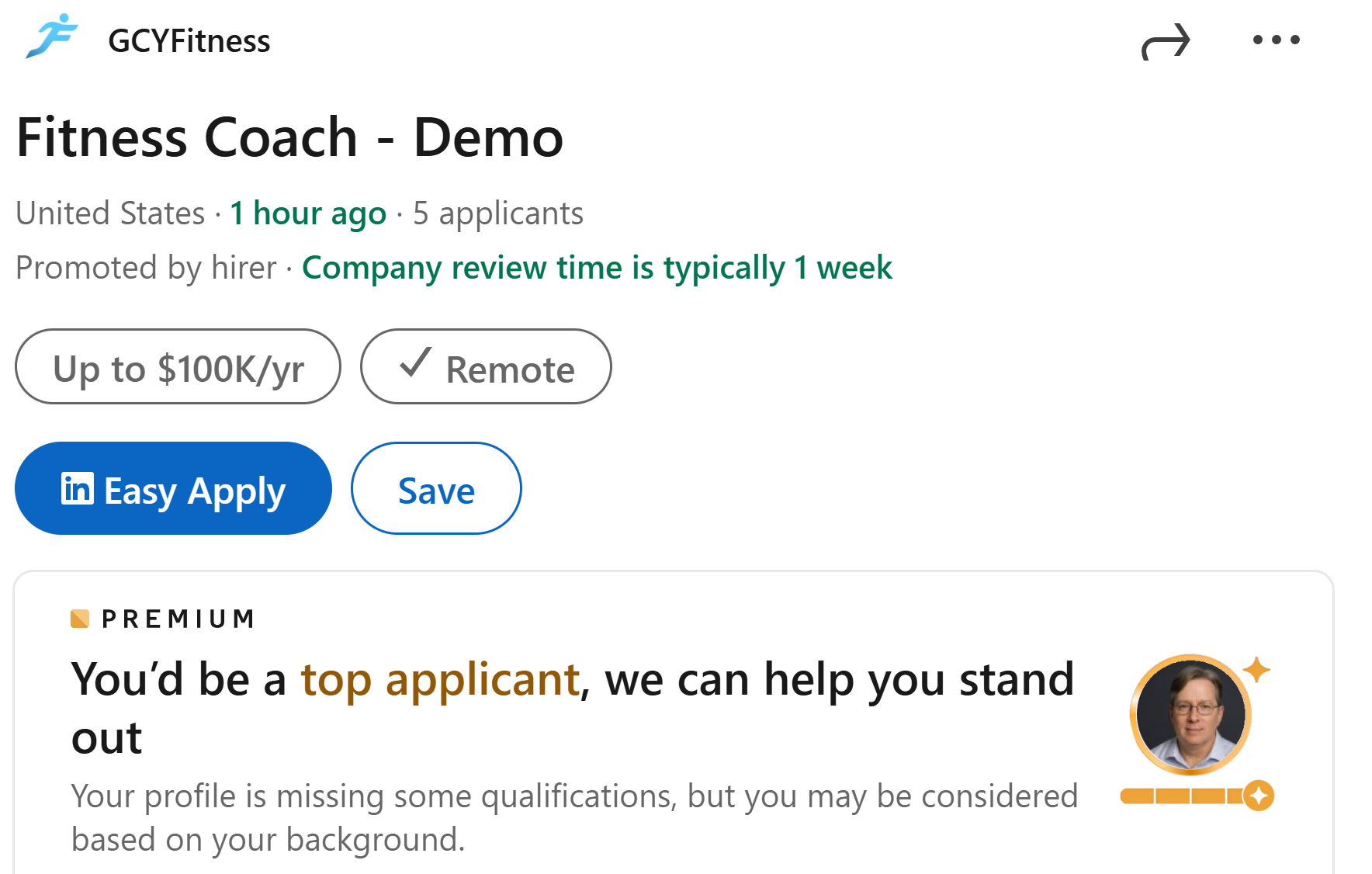 LinkedIn Job Matching Error: IT Pro Labeled as Fitness Coach